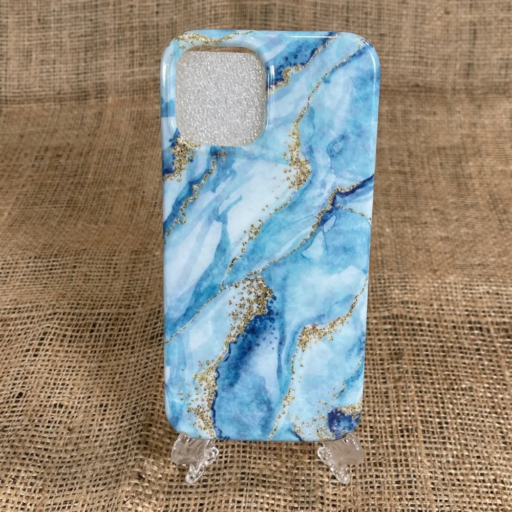 Blue & Gold Marble Case for iPhone PRO MAX